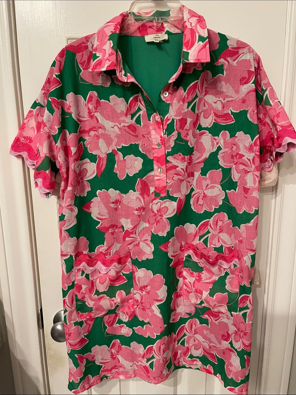 entro Green dress  with Pink Floral Print